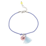 Maxbell Simple Rope Smiling face Bead Tassel Ankle Bracelet Barefoot Sandal Anklet