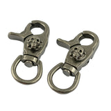 Maxbell 2pcs Vintage Antique Silver Metal Hooks Swivel Trigger Snap Hardware Hooks