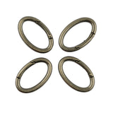 Maxbell 4pcs Antique Silver Oval Carabiner Spring Snap Clip Hook Keychain Hiking