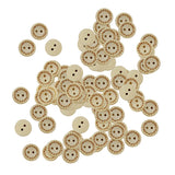 Maxbell 100 Pieces 2 Holes Round Wood Sewing Buttons with Handmade Love Heart Embellishments and Crafts 15 mm