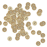 Maxbell 100 Pieces 2 Holes Round Wood Sewing Buttons with Handmade Love Heart Embellishments and Crafts 15 mm