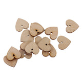 Maxbell 100 Pieces Wood Cutout Shape Unfinished Heart Slice with Hole for Craft 40mm