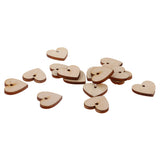 Maxbell 100 Pieces Wood Cutout Shape Unfinished Heart Slice with Hole for Craft 40mm