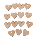 Maxbell 100 Pieces Wood Cutout Shape Unfinished Heart Slice with Hole for Craft 40mm