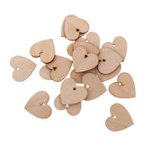 Maxbell 100 Pieces Wood Cutout Shape Unfinished Heart Slice with Hole for Craft 40mm