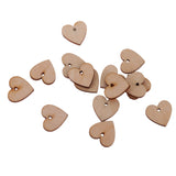 Maxbell 100 Pieces Wood Cutout Shape Unfinished Heart Slice with Hole for Craft 40mm