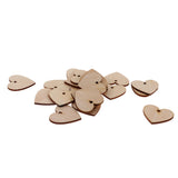 Maxbell 100 Pieces Wood Cutout Shape Unfinished Heart Slice with Hole for Craft 40mm