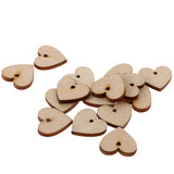 Maxbell 100 Pieces Wood Cutout Shape Unfinished Heart Slice with Hole for Craft 40mm