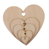 Maxbell 100 Pieces Wood Cutout Shape Unfinished Heart Slice with Hole for Craft 40mm