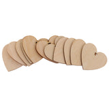 Maxbell 50 Pieces Wood Cutout Shapes Unfinished Heart Slice with Hole for Craft 60mm