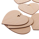 Maxbell 10 Pieces Wood Cutout Shapes Unfinished Heart Slice with Hole for Scrapbooking Craft 12cm