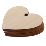 Maxbell 10 Pieces Wood Cutout Shapes Unfinished Heart Slice with Hole for Scrapbooking Craft 12cm