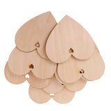 Maxbell 10 Pieces Wood Cutout Shapes Unfinished Heart Slice with Hole for Scrapbooking Craft 12cm