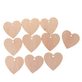 Maxbell 10 Pieces Wood Cutout Shapes Unfinished Heart Slice with Hole for Scrapbooking Craft 12cm