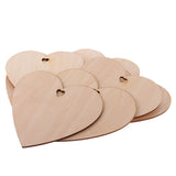 Maxbell 10 Pieces Wood Cutout Shapes Unfinished Heart Slice with Hole for Scrapbooking Craft 12cm