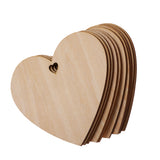 Maxbell 10 Pieces Wood Cutout Shapes Unfinished Heart Slice with Hole for Scrapbooking Craft 12cm