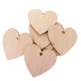 Maxbell 10 Pieces Wood Cutout Shapes Unfinished Heart Slice with Hole for Scrapbooking Craft 12cm