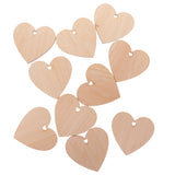 Maxbell 10 Pieces Wood Cutout Shapes Unfinished Heart Slice with Hole for Scrapbooking Craft 12cm