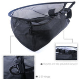 Maxbell Nylon Fly Fishing Line Tray String Bag Nylon Mesh Stripping Basket Waist Net with Two Pockets Black
