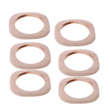 Maxbell 6 Pieces Unfinished Square Wooden Bangle Bracelet DIY Painting Wood Crafts