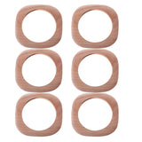 Maxbell 6 Pieces Unfinished Square Wooden Bangle Bracelet DIY Painting Wood Crafts