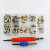 Maxbell 102 Pieces Assortment A/C Shrader Valve Core & Tool R134 R12 Valves HVAC kit