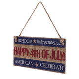 Maxbell American USA Celebration Wooden Hanging Plaque Wood Sign -HAPPY 4TH of JULY