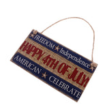 Maxbell American USA Celebration Wooden Hanging Plaque Wood Sign -HAPPY 4TH of JULY