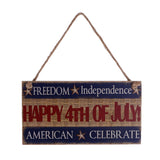 Maxbell American USA Celebration Wooden Hanging Plaque Wood Sign -HAPPY 4TH of JULY