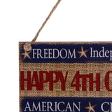 Maxbell American USA Celebration Wooden Hanging Plaque Wood Sign -HAPPY 4TH of JULY