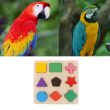 Maxbell Bird Activity Toy Parrot Chewing Toy Smart Training Wooden Puzzle Blocks Toy