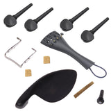 Maxbell 4/4 Violin Fittings Set Chinrest & Tuning Pegs & Tailpiece & Endpin & Tailgut & Clamp