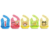 Maxbell Random Baby Soft Waterproof Easy Clean Up Bib w/ Crumb Catcher Cute Kids Bib