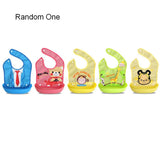 Maxbell Random Baby Soft Waterproof Easy Clean Up Bib w/ Crumb Catcher Cute Kids Bib