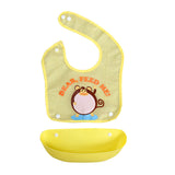 Maxbell Random Baby Soft Waterproof Easy Clean Up Bib w/ Crumb Catcher Cute Kids Bib