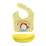 Maxbell Random Baby Soft Waterproof Easy Clean Up Bib w/ Crumb Catcher Cute Kids Bib