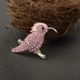 Maxbell Pink Rhinestone Crystal Trochilidae Animal Design Brooch Pin Women Wedding Bridal Jewelry