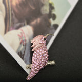 Maxbell Pink Rhinestone Crystal Trochilidae Animal Design Brooch Pin Women Wedding Bridal Jewelry