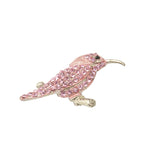 Maxbell Pink Rhinestone Crystal Trochilidae Animal Design Brooch Pin Women Wedding Bridal Jewelry