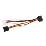 Maxbell 15Pin Serial ATA SATA Male to 4Pin IDE Converter Wire + 15Pin Female Power Extension Cable