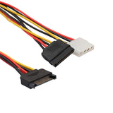 Maxbell 15Pin Serial ATA SATA Male to 4Pin IDE Converter Wire + 15Pin Female Power Extension Cable