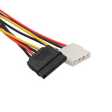 Maxbell 15Pin Serial ATA SATA Male to 4Pin IDE Converter Wire + 15Pin Female Power Extension Cable