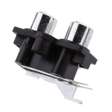 Maxbell 10pcs Solder Type Right Angle Female Jack 2 RCA Socket Connector Board DIY