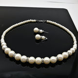 Maxbell Imitation Pearl Earrings Necklace Jewelry Set Simple Charms Handmade Bridal