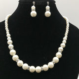 Maxbell Imitation Pearl Earrings Necklace Jewelry Set Simple Charms Handmade Bridal