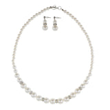 Maxbell Imitation Pearl Earrings Necklace Jewelry Set Simple Charms Handmade Bridal