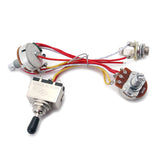 Maxbell Replacement Electric Guitar Pickup Wiring Harness with 3-Way Toggle Switch Knob Volume Tone 500K