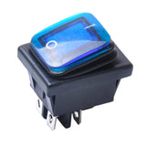 Maxbell 4 Pin On-Off Car Boat Lighted Rocker Toggle Switch Waterproof  Blue