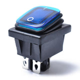 Maxbell 4 Pin On-Off Car Boat Lighted Rocker Toggle Switch Waterproof  Blue