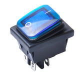 Maxbell 4 Pin On-Off Car Boat Lighted Rocker Toggle Switch Waterproof  Blue